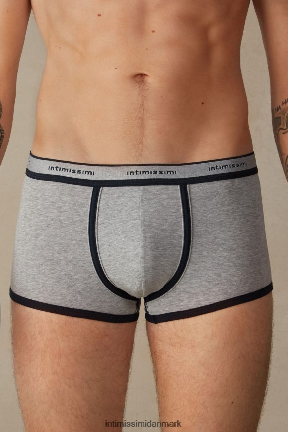 Intimissimi stræk supima boxershorts i bomuld med logodetalje Mænd 387i-lys grå blanding / midnatsblå undertøj 8DZ4XJ113