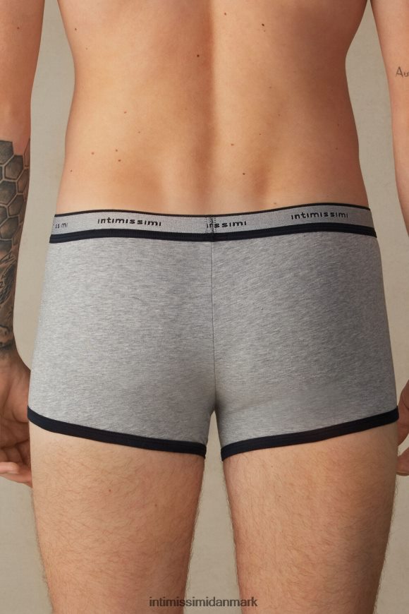 Intimissimi stræk supima boxershorts i bomuld med logodetalje Mænd 387i-lys grå blanding / midnatsblå undertøj 8DZ4XJ113