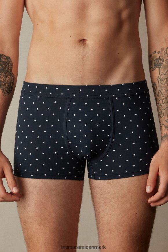 Intimissimi stretch supima bomuld prikkede boxershorts Mænd 049j-prikker-print midnatsblå undertøj 8DZ4XJ66
