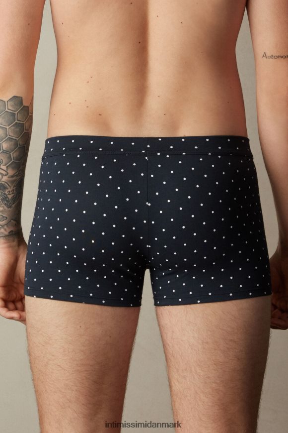 Intimissimi stretch supima bomuld prikkede boxershorts Mænd 049j-prikker-print midnatsblå undertøj 8DZ4XJ66