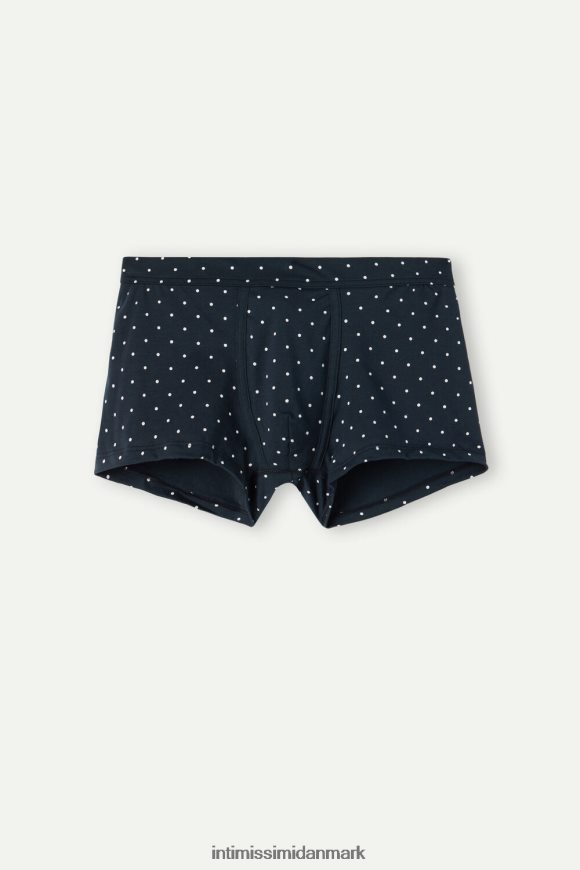Intimissimi stretch supima bomuld prikkede boxershorts Mænd 049j-prikker-print midnatsblå undertøj 8DZ4XJ66