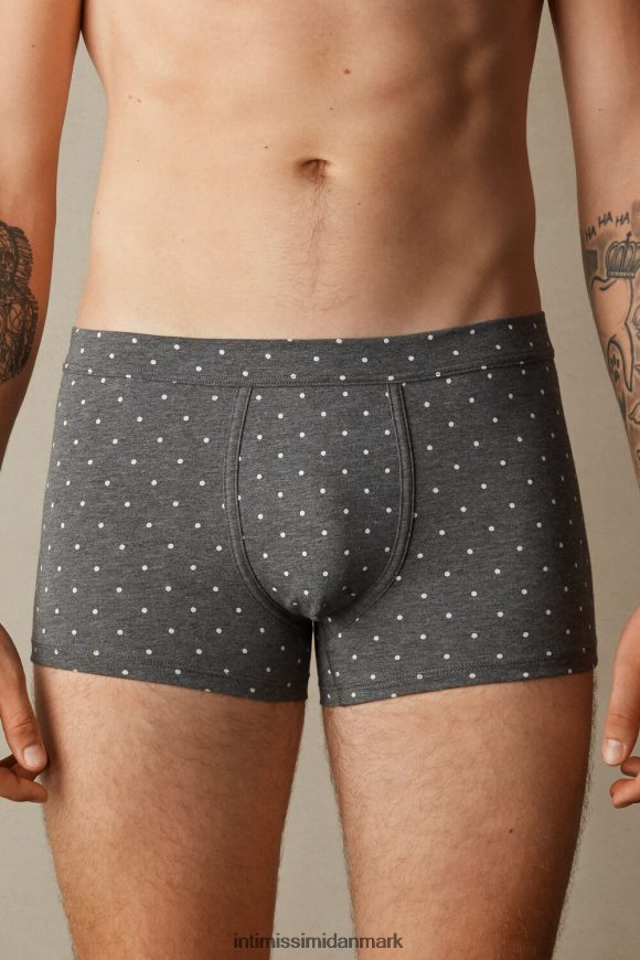Intimissimi stretch supima bomuld prikkede boxershorts Mænd 063j-prik-print koksgrå melange undertøj 8DZ4XJ62