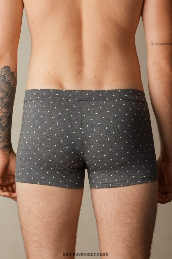 Intimissimi stretch supima bomuld prikkede boxershorts Mænd 063j-prik-print koksgrå melange undertøj 8DZ4XJ62