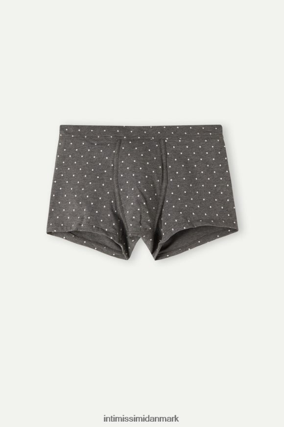 Intimissimi stretch supima bomuld prikkede boxershorts Mænd 063j-prik-print koksgrå melange undertøj 8DZ4XJ62