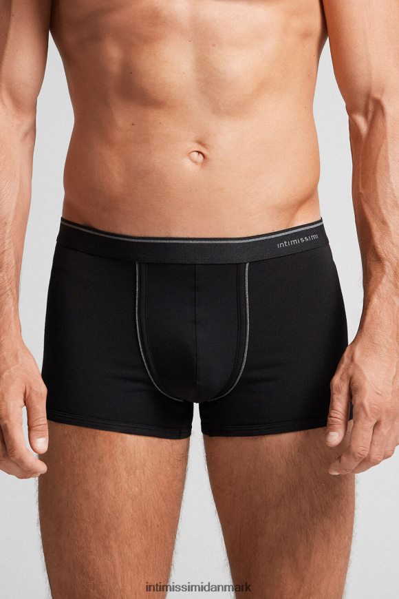 Intimissimi supima bomuldsboksere med synlig linning Mænd 7007-sort/koksgrå melange undertøj 8DZ4XJ125