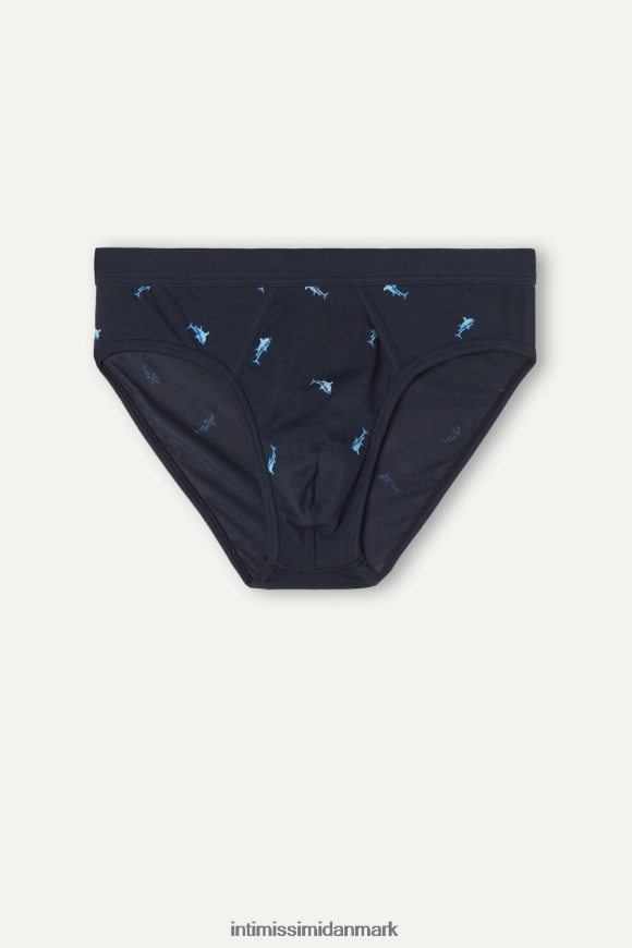 Intimissimi hajprint naturlige friske supima bomuldstrusser Mænd 315j-haj-print midnatsblå undertøj 8DZ4XJ29
