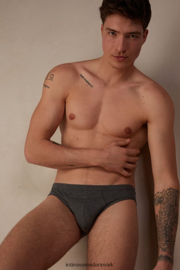 Intimissimi lav talje stretch supima bomuldstrusser Mænd 5227-koksgrå melange undertøj 8DZ4XJ53