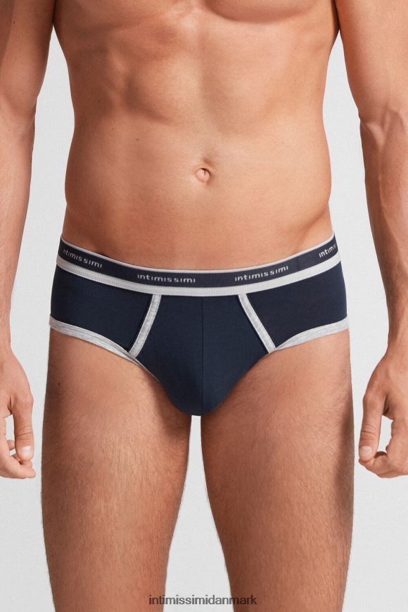 Intimissimi naturlige friske supima bomuldstrusser med logo Mænd 320j-midnatsblå/lysegrå melange undertøj 8DZ4XJ26