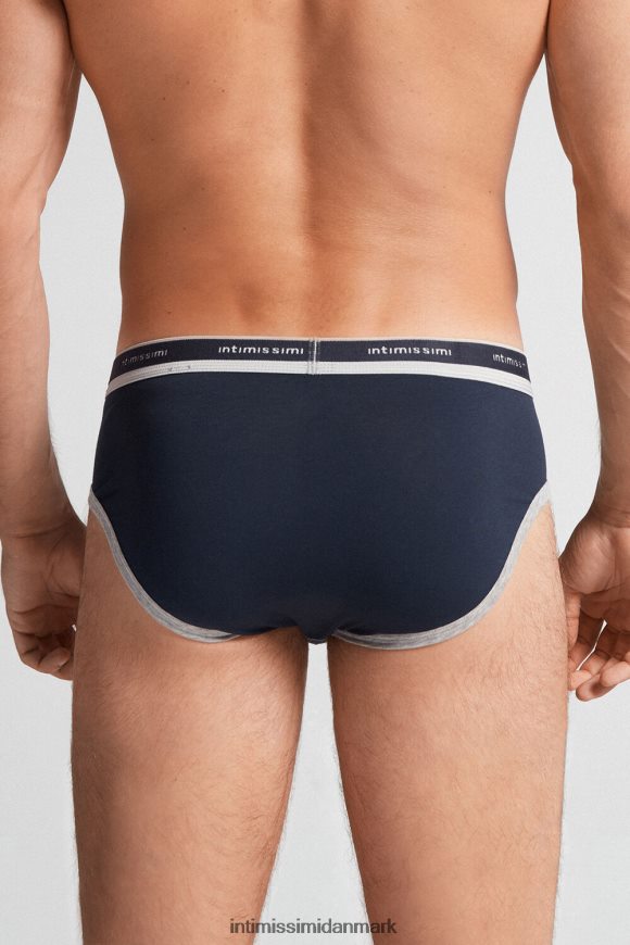 Intimissimi naturlige friske supima bomuldstrusser med logo Mænd 320j-midnatsblå/lysegrå melange undertøj 8DZ4XJ26