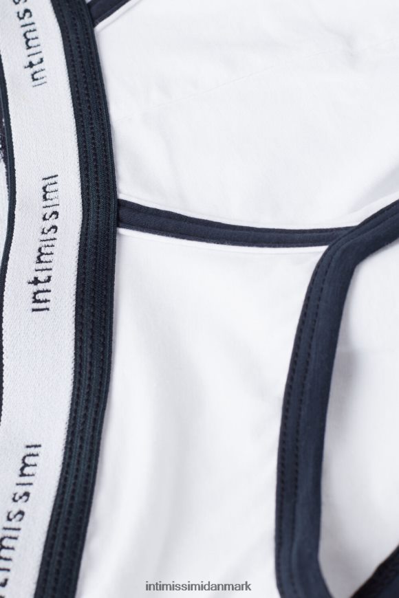 Intimissimi naturlige friske supima bomuldstrusser med logo Mænd 6986-hvid/blå undertøj 8DZ4XJ23