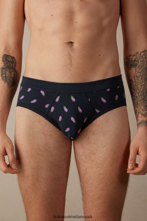 Intimissimi stræk supima aubergine trusser i bomuld Mænd 181j-aubergine-print midnatsblå undertøj 8DZ4XJ42