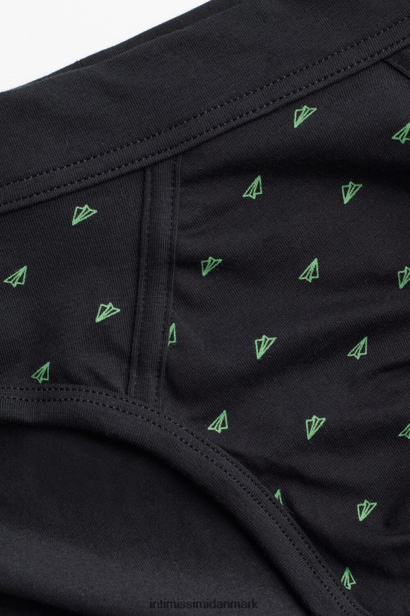 Intimissimi strækbare supima bomuldsflyetrusser Mænd 194j-papir plan-print sort undertøj 8DZ4XJ35