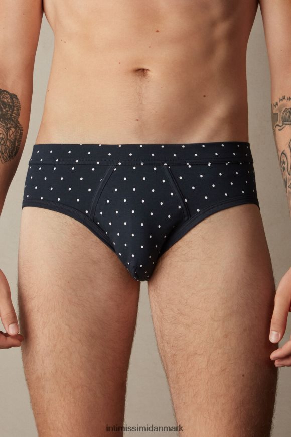 Intimissimi stretch supima bomuldsprikkede trusser Mænd 049j-prikker-print midnatsblå undertøj 8DZ4XJ67