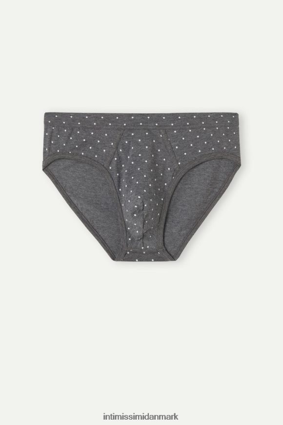 Intimissimi stretch supima bomuldsprikkede trusser Mænd 063j-prik-print koksgrå melange undertøj 8DZ4XJ63