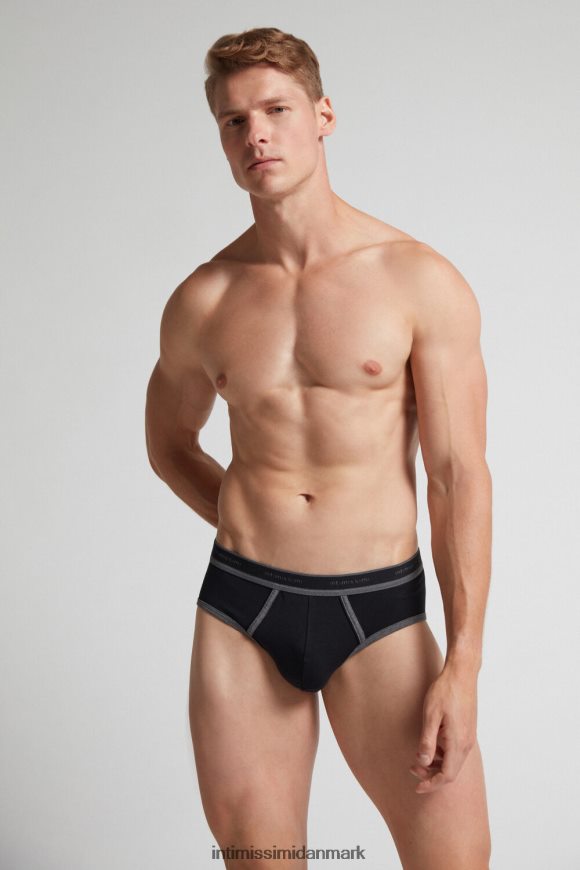 Intimissimi stretch supima bomuldstrusse med logodetalje Mænd 385i-sort/grafit blanding undertøj 8DZ4XJ112