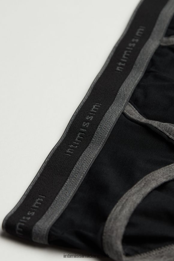 Intimissimi stretch supima bomuldstrusse med logodetalje Mænd 385i-sort/grafit blanding undertøj 8DZ4XJ112