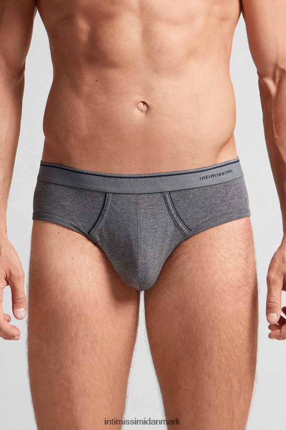 Intimissimi supima bomuldstrusser med synlig elastik Mænd 080i-koksgrå melange/blå undertøj 8DZ4XJ120