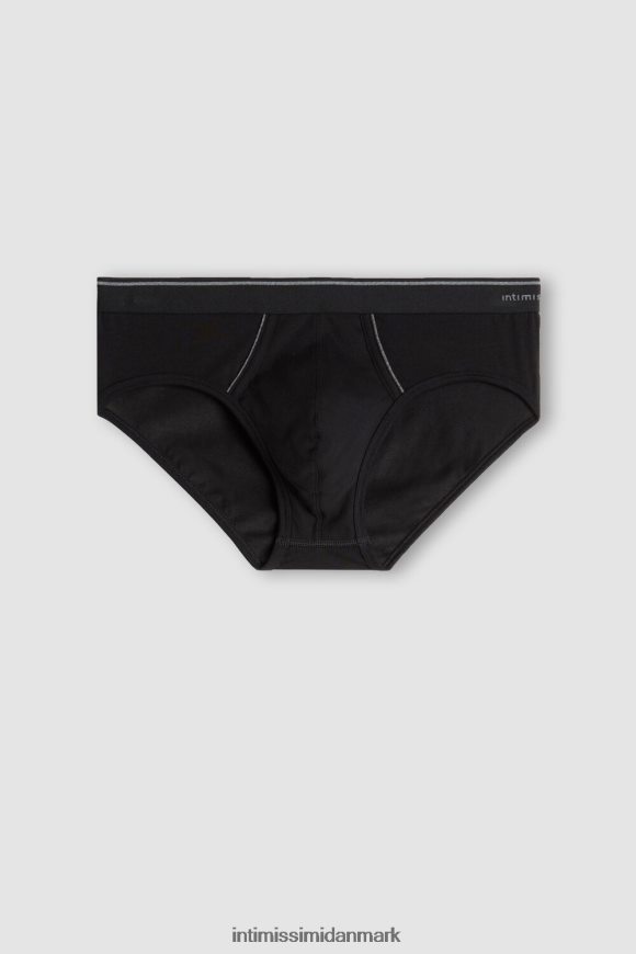 Intimissimi supima bomuldstrusser med synlig elastik Mænd 7007-sort/koksgrå melange undertøj 8DZ4XJ121